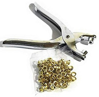 CRAZYABBS Grommet Setting Tool, Steel Hole Punch Eyelet Setter Kit for Leather, Punch Plier(Length : 4 inch)