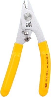 RAMEX Fiber Stripper Stainless steel Pliers 3 Holes Fiber Cable Cutter (Yellow) Diagonal Plier(Length : 6 inch)