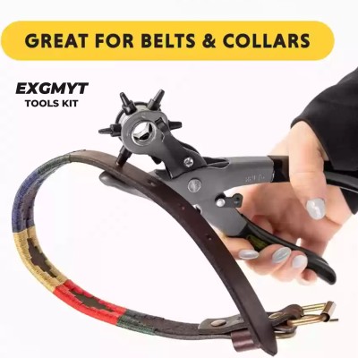 EXGMYT EXG15 Revolving Leather Belt Punching Machine Multicolour Punch Plier(Length : 8.5 inch)