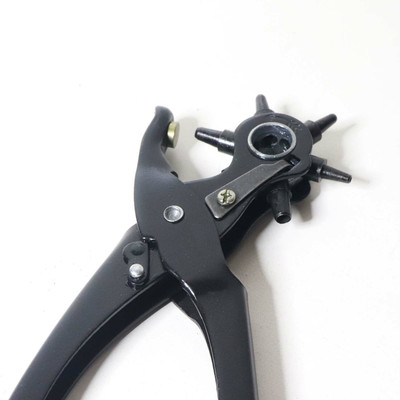 Toolhub Revolving Leather Belt Hole Punching Plier with Multi Rotation Manual Tool Punch Plier(Length : 8 inch)