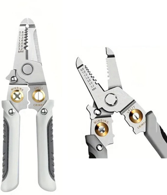 RanPra 6 in 1 Multifunction Wire Stipper & Pliers Tool Slip Round Nose Plier(Length : 7.5 inch)