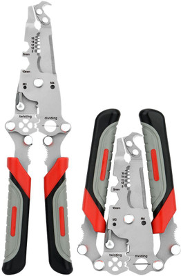Calldrishe All in 1 Multifunction Stainless Steel Wire Stripper Crimper Cable Cutter Plier Lineman Plier(Length : 8 inch)