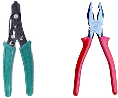 TAPARIA 8 inch cutting plier and ws-06 wire stripper pack of 2 Lineman Plier(Length : 16 inch)