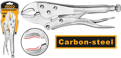 INGCO HCJLW0210 Curved Jaw Locking Round Nose Plier(Length : 10 inch)