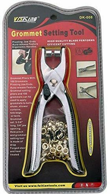 SEASPIRIT Grommet Setting Tool, Steel Hole Punch Eyelet Setter Kit for Leather, Canvas Punch Plier(Length : 4 inch)