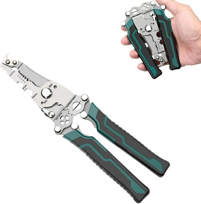 QXORE Multi-Purpose Electrical Stripping Tool Wire Stripper & Crimping Tool Needle Nose Plier(Length : 9.72 inch)