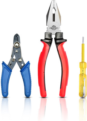 Snoktool Electrician Combo with Combination Plier, Wire Stripper, Line tester Hand Tool Kit(3 Tools)