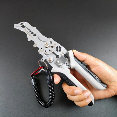 REVATAKG 12-in-1 Multifunctional Wire Stripper Crimper Cable Cutter Pliers Pincer Plier(Length : 8.5 inch)