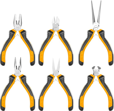 INGCO 6 Pcs mini pliers set Pincer Plier(Length : 10.8 inch)