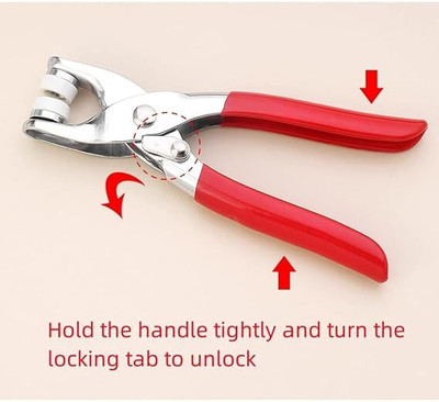 SILINET ENTERPRISE Hand Press Punching Pincer for Setting Eyelets in Leather Combination Snap Ring Plier(Length : 10 inch)
