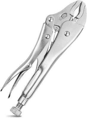 TOOLBUX 10 Inch Locking Plier Curved Jaw with Wire Cutter Round Nose Plier(Length : 10 inch)