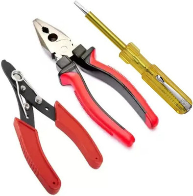 Ubod Set of Wirecutter and Line Tester with Combination Plier 8 Lineman Plier(Length : 8 inch)