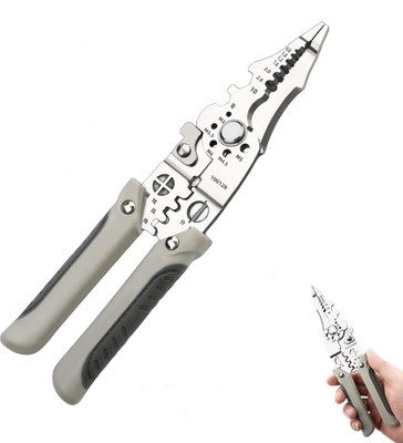 VIDHYADEVAM Multifunction Stainless Steel Wire Stripper/Wire Crimping Tool Lineman Plier(Length : 8.4 inch)