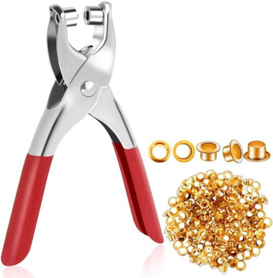 High Q Grommet Setting Tool, Steel Hole Punch Eyelet Setter Kit for Leather, Canvas Punch Plier(Length : 4 inch)