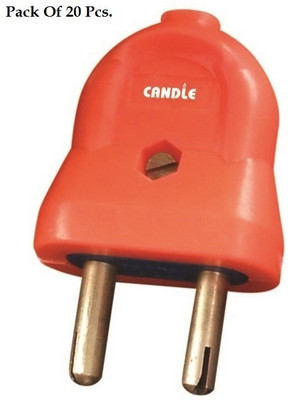 CANDLE ABS Unbreakable Two Pin Plug Top, Brass Outlet With Multi Colors Plug Pin(5 cm)