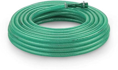 RAMA PIPE 10 meter (32 feet), 0.5 inch braided 3 layered heavy duty water hose connector and clamps water gardening cleaning out door indoor use Hose Pipe(10 m)