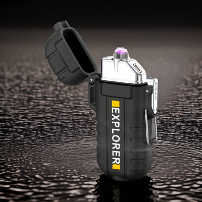 GUGGU Q43_Explorer lighter Pocket-Sized Flameless Waterproof Military Lighter Pocket Lighter(Black)