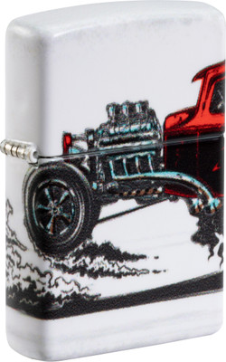 ZIPPO Hot Rod Design 540 Color Matte Windproof Lighter Pocket Lighter(White)