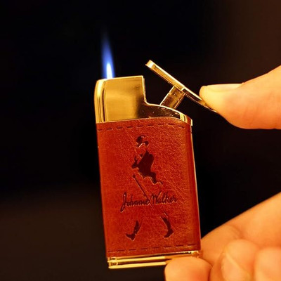 JGG Jain Gift Gallery Luxury Designer Metal Refillable Windproof Cigarette Gas Lighter for Men & Women Pocket Lighter(GOLDEN)