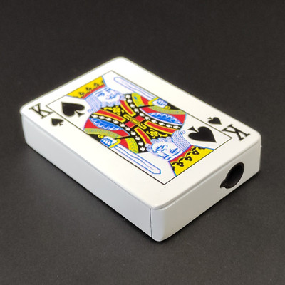 Crokroz Premium Refillable White King Of Spade Design Windproof Jet Flame Lighter Pocket Lighter(White)