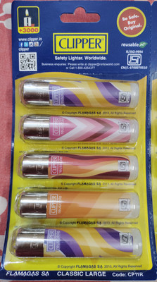 clipper Refillable Large Cigarette Lighters Pocket Lighter(Multicolor)