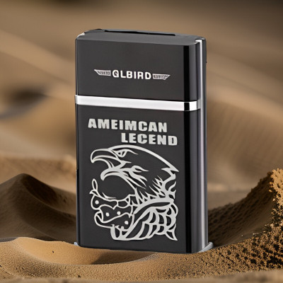 Clairbell 83J_Legend lighter USB Rechargeable Eagle Legend Slide Lighter Pocket Lighter(Black)