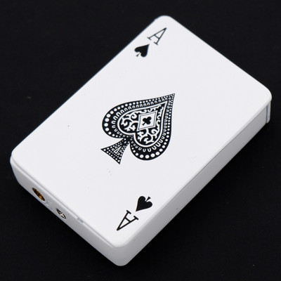 FASTIDIOUS Refillable White Ace of Spade Premium Design Windproof Jet Flame Lighter Slider Pocket Lighter(White)