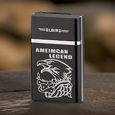 Clairbell 35U_Legend lighter USB Rechargeable Eagle Legend Slide Lighter Pocket Lighter(Black)