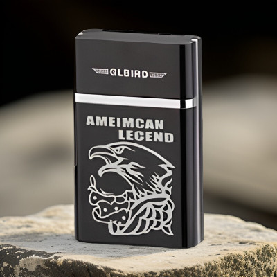 YAROH 56R_Legend lighter USB Rechargeable Eagle Legend Slide Lighter Pocket Lighter(Black)