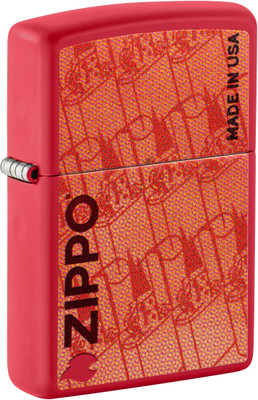 ZIPPO Made in USA Design Red Matte Windproof Lighter Pocket Lighter(Red)