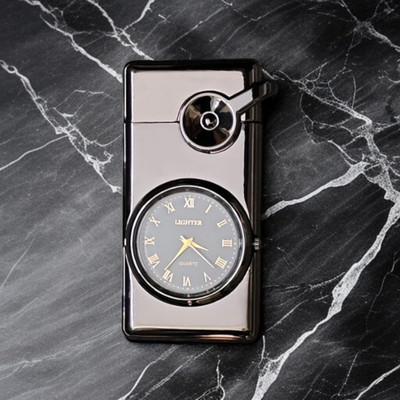 JGG Jain Gift Gallery Windproof Pocket Lighter | Flip-Top Style | Jet Flame with Sleek Metal Body and Premium Build Pocket Lighter(Silver)