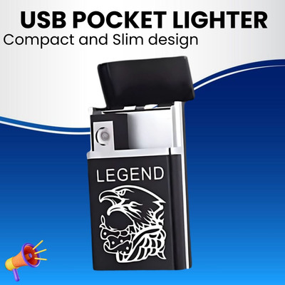 Clairbell Legend USB Rechargeable (Cigarette Lighter)Electronic Usb Windproof LighterL87 Legend USB Rechargeable (Cigarette Lighter)Electronic Usb Windproof LighterL87 Pocket Lighter(Black)