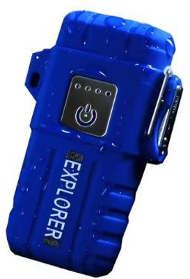 MZ Waterproof and Windproof Flameless Double ARC Rechargeable Lighter Pocket Lighter(BLUE)