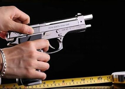 adorrobella Stainless Steel Gun Lighter (1) Pocket Lighter(Silver)