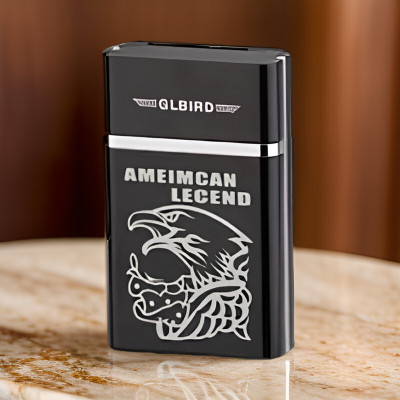 Clairbell 82H_Legend lighter USB Rechargeable Eagle Legend Slide Lighter Pocket Lighter(Black)