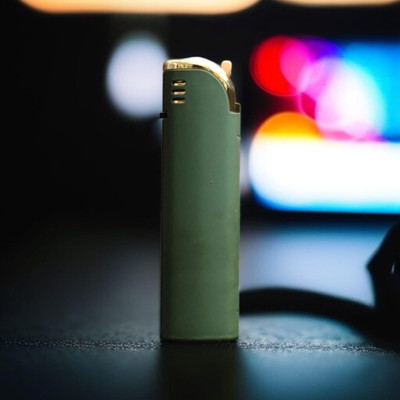 JGG Jain Gift Gallery Pocket Lighter | Flip-Top Metal Design | Windproof Jet Flame with Smooth and Elegant Feel Pocket Lighter(Green)