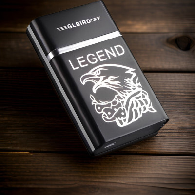 FRONY 08W_Legend lighter USB Rechargeable Eagle Legend Slide Lighter Pocket Lighter(Black)