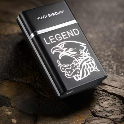 FRONY 85H_Legend lighter USB Rechargeable Eagle Legend Slide Lighter Pocket Lighter(Black)
