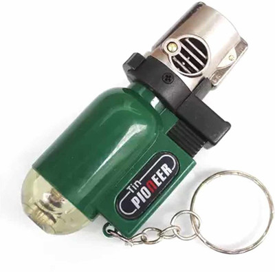 Ala Flame Refillable Cylindrical Shaped Windproof Jet Flame Lighter with Fixed Fire Switch Pocket Lighter Visit Website www.myfirstdot.com Pocket Lighter(GREEN)