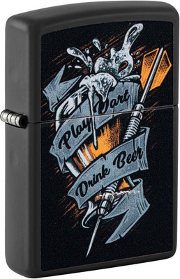 ZIPPO Darts Design Black Matte Windproof Lighter Pocket Lighter(Black)
