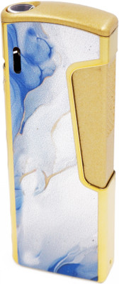 ASRAW Windproof Jet Flame Refillable Side Button Cigarette Lighter Pocket Lighter(Blue)