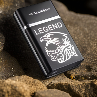 FRONY 22M_Legend lighter USB Rechargeable Eagle Legend Slide Lighter Pocket Lighter(Black)
