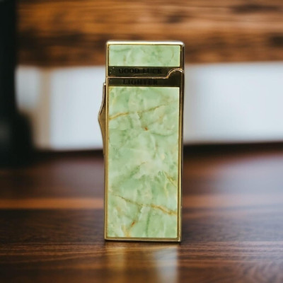 JGG Jain Gift Gallery Pocket Lighter | Windproof Jet Flame | Stylish Flip-Top Metal Design for Sophisticated Everyday Carry Pocket Lighter(Gold)
