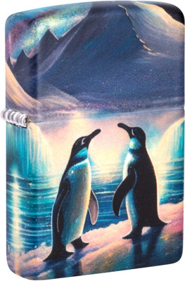 ZIPPO Penguin Design Glow in the Dark Green Matte Windproof Lighter Pocket Lighter(Multicolor)
