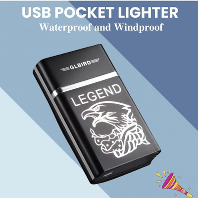 Clairbell Legend USB Rechargeable (Cigarette Lighter)Electronic Usb Windproof LighterK140 Legend USB Rechargeable (Cigarette Lighter)Electronic Usb Windproof LighterK140 Pocket Lighter(Black)