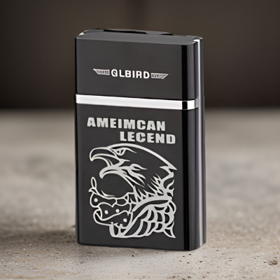 FRONY 18A_Legend lighter USB Rechargeable Eagle Legend Slide Lighter Pocket Lighter(Black)