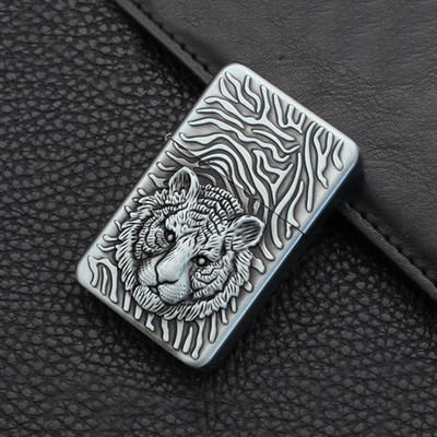 JGG Jain Gift Gallery SILIVER LIGHTER_new Metal Relief Craft Windproof Direct Injection Single Flame Inflatable Pocket Lighter(Silver)