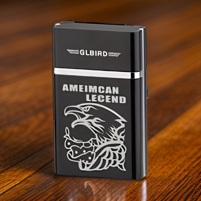 YAROH 96P_Legend lighter USB Rechargeable Eagle Legend Slide Lighter Pocket Lighter(Black)