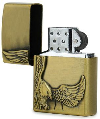 Prateek Kitchenware Antique Eagle Print Refillable Classy Windproof Pocket Lighter04 Antique Eagle Print Refillable Classy Windproof Pocket Lighter04 Pocket Lighter(Golden)