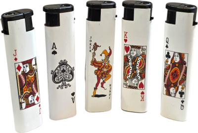 Goofy Giftings Men & Women use Multipurpose Pocket Lighter----04 Playing Cards Design Disposable Cigarette Lighters – Poker Style Lighter Set Pocket Lighter(Multicolor)